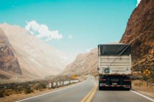 truck driving on highway road